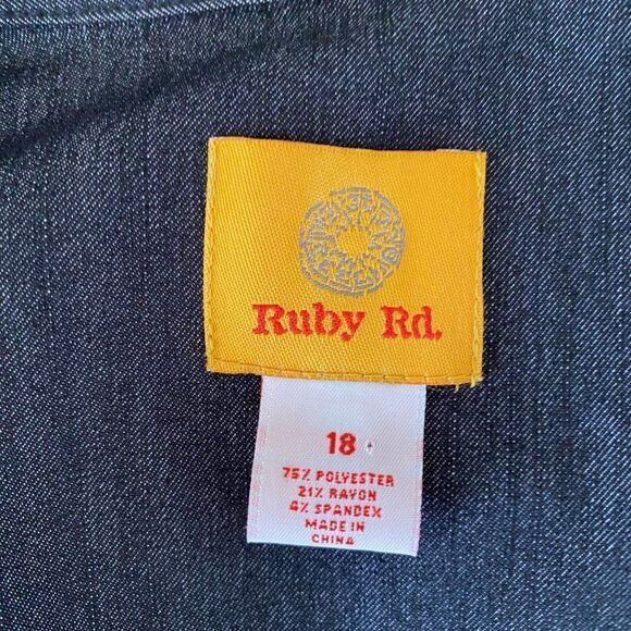 Ruby Road Womens Blue Snap Front Embellished Jacket SZ 18 - Picture 7 of 11